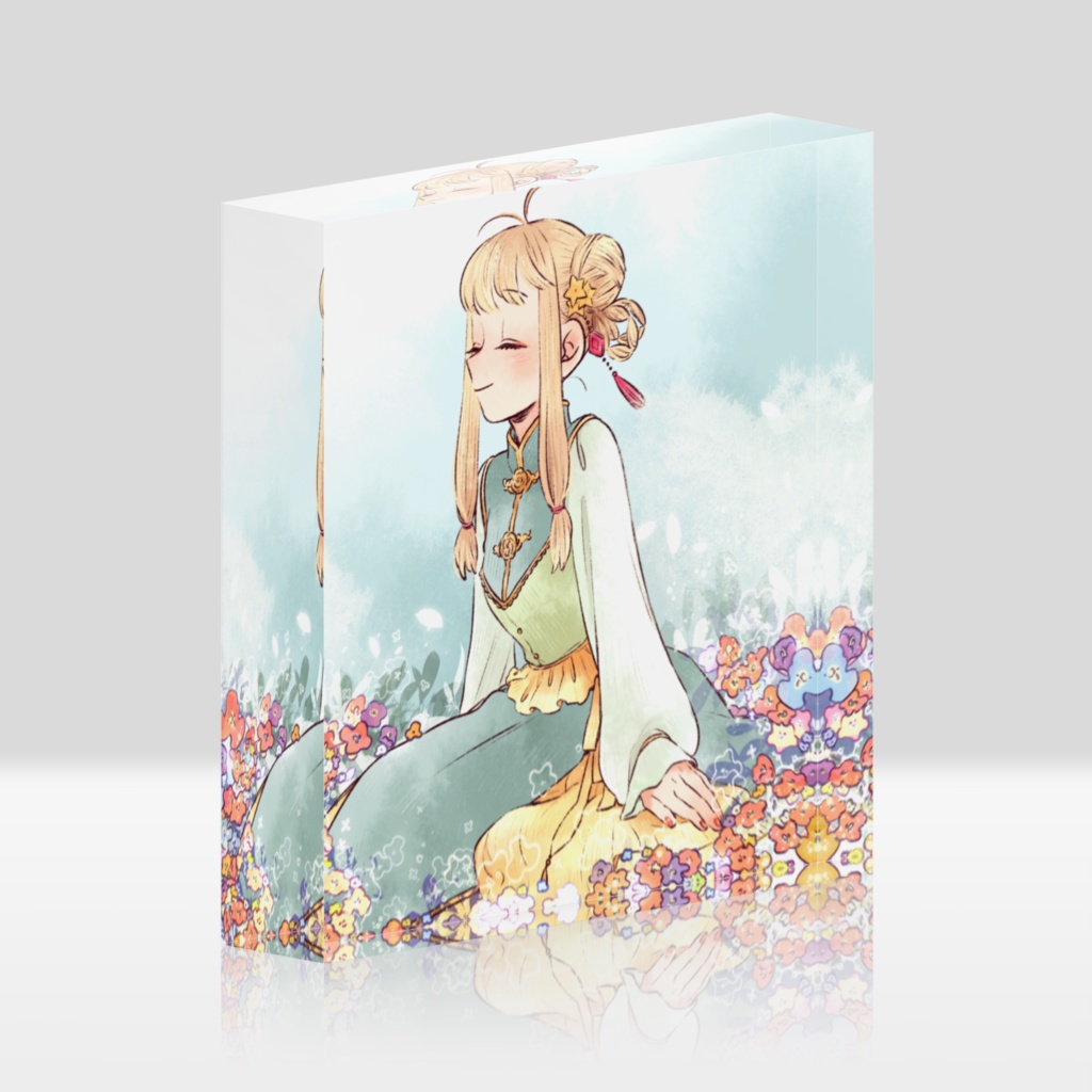 スクエアアクリルブロック/方形壓克力磚(大地と空のまにまに)