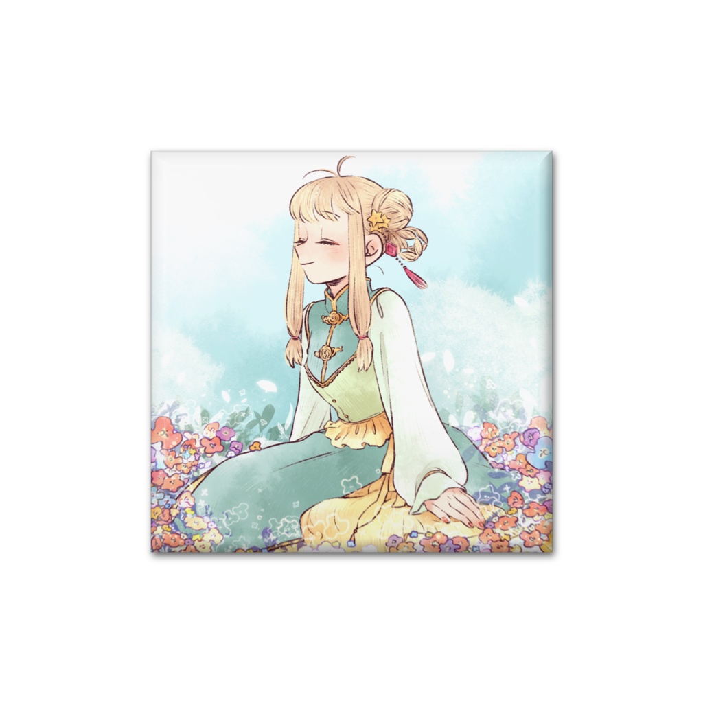 スクエア缶バッジ/方形胸章