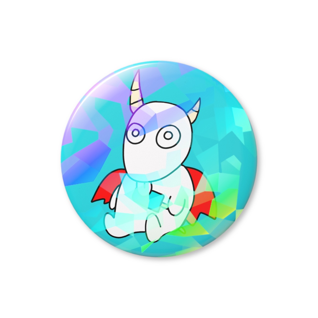 ヤギどらごん（ホログラム）ブルー缶バッジ44mm