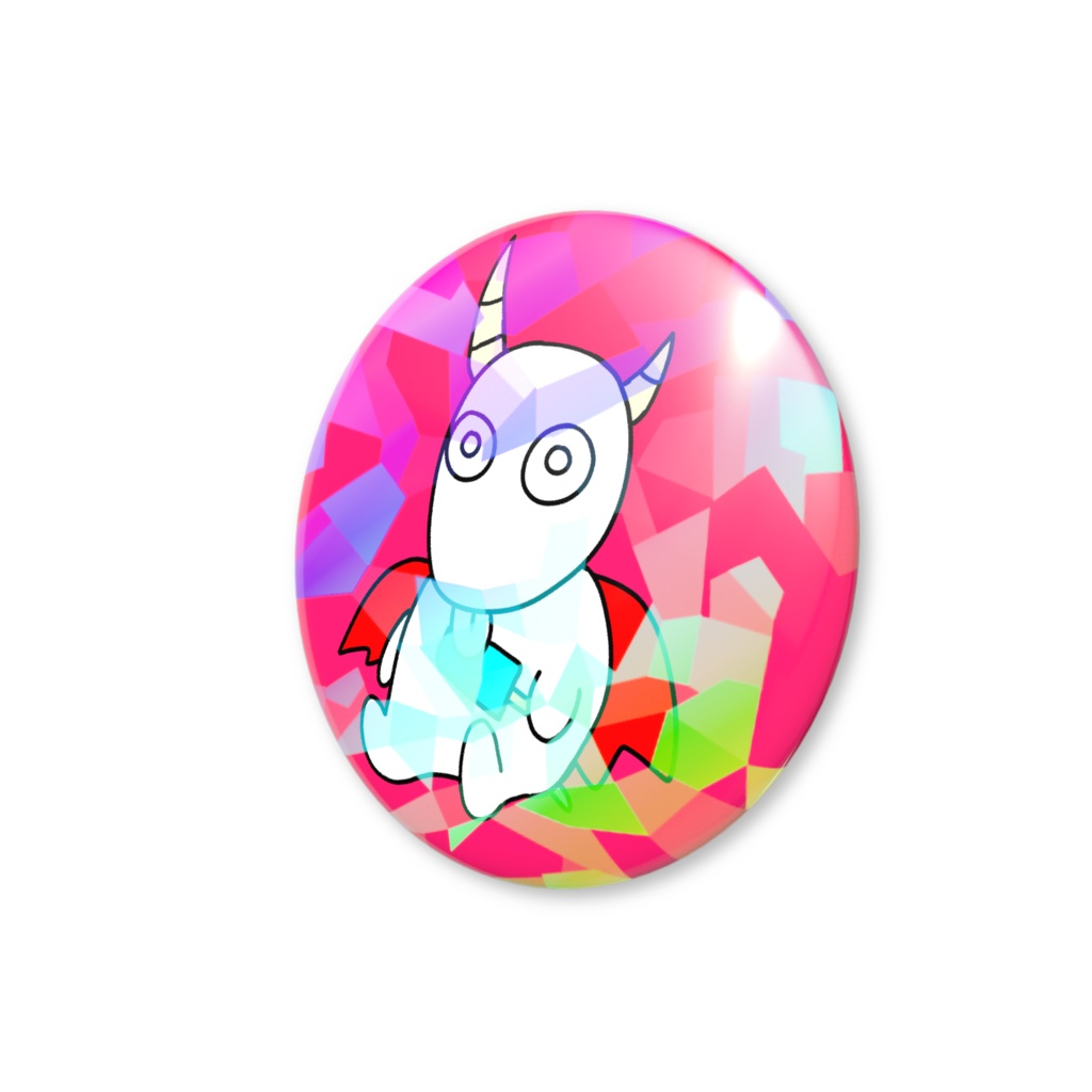 ヤギどらごん(ホログラム)レッド缶バッジ44mm