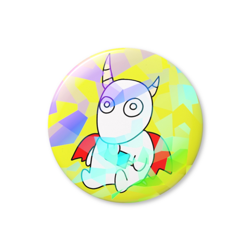 ヤギどらごん（ホログラム）イエロー缶バッジ44mm