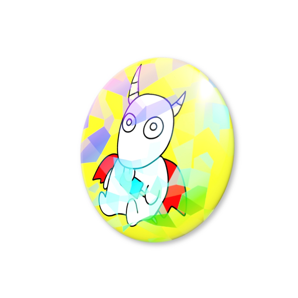 ヤギどらごん(ホログラム)イエロー缶バッジ44mm