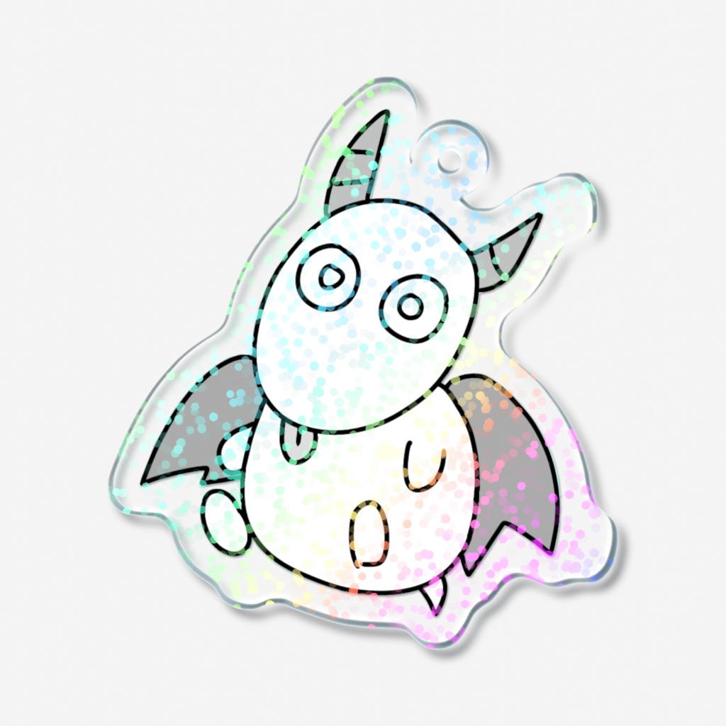 ヤギどらごん白黒（ホログラム）アクリルキーホルダー