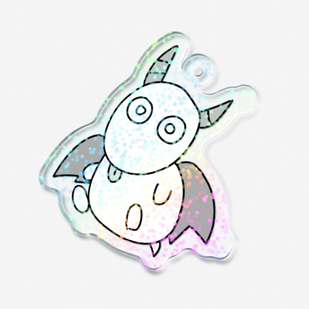 ヤギどらごん白黒(ホログラム)アクリルキーホルダー