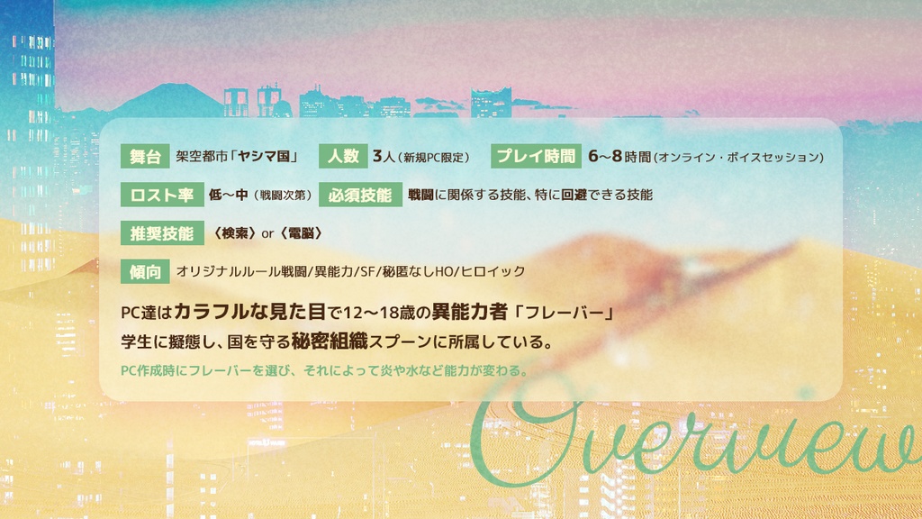 【エモクロア】Vanilla/Fog【異能力シナリオ】