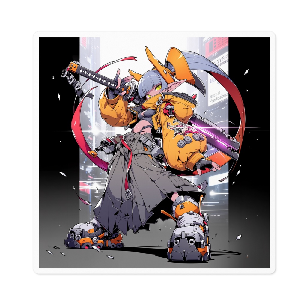 Shadowrun ストリートサムライちゃんステッカー
