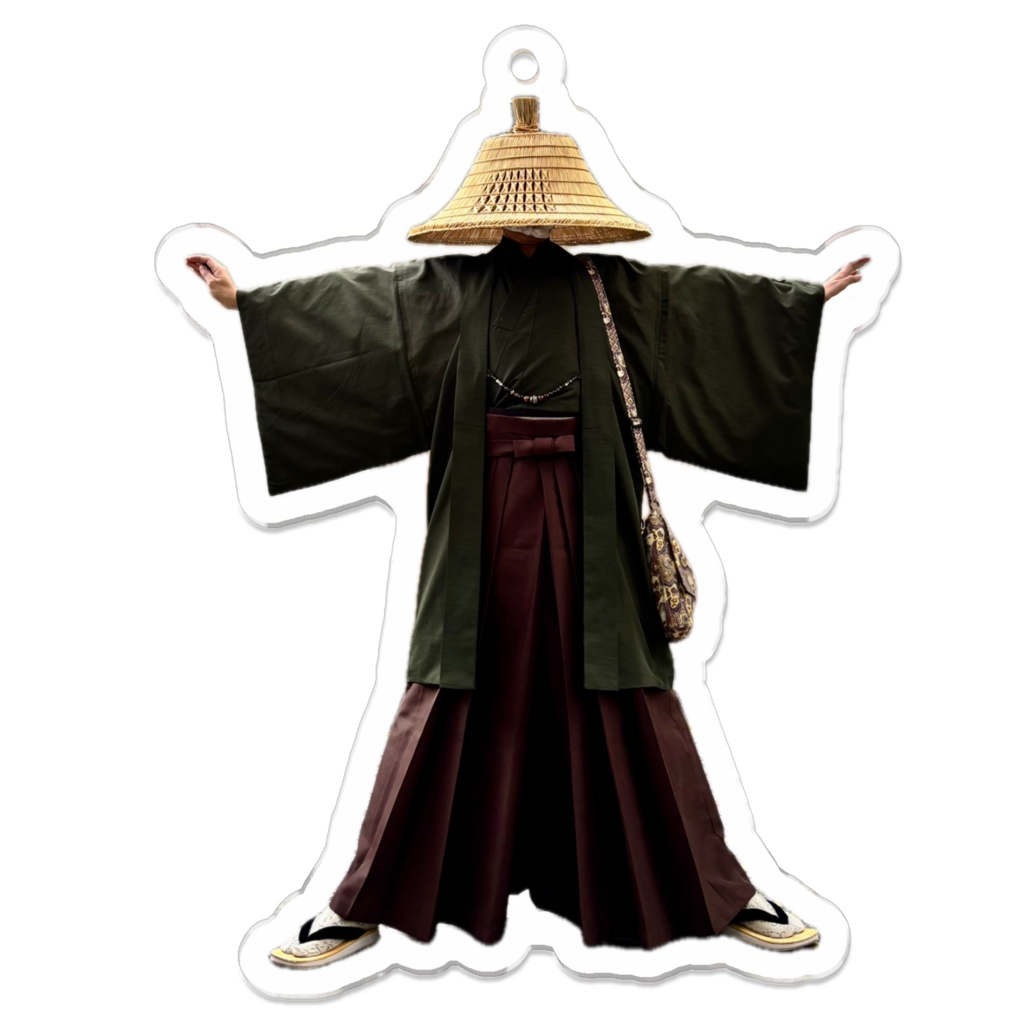 両手広げ浪人笠アクリルキーホルダー