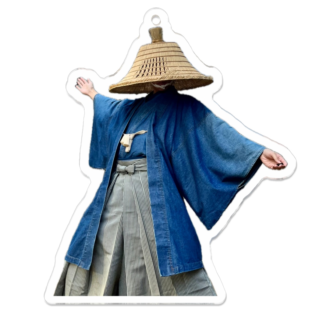 斜め広げ浪人笠アクリルキーホルダー