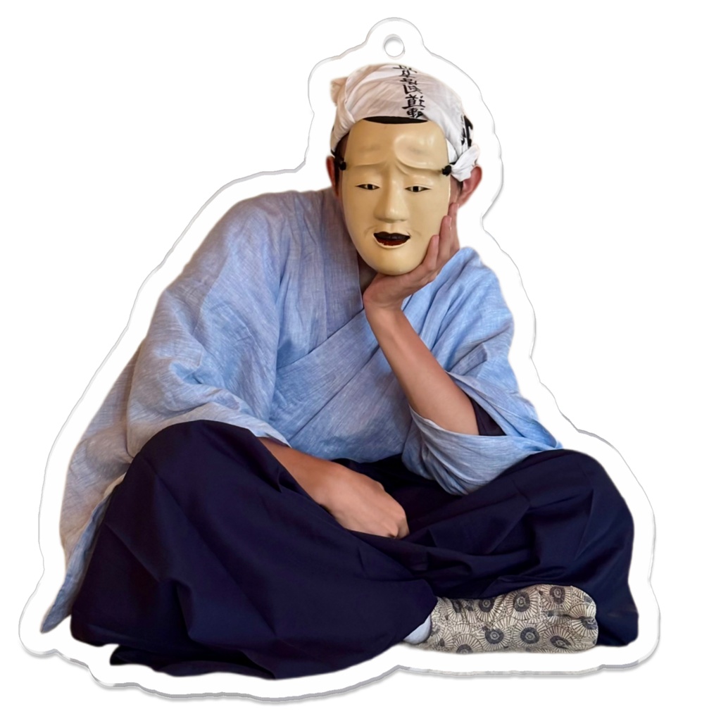 顎乗せ能面アクリルキーホルダー