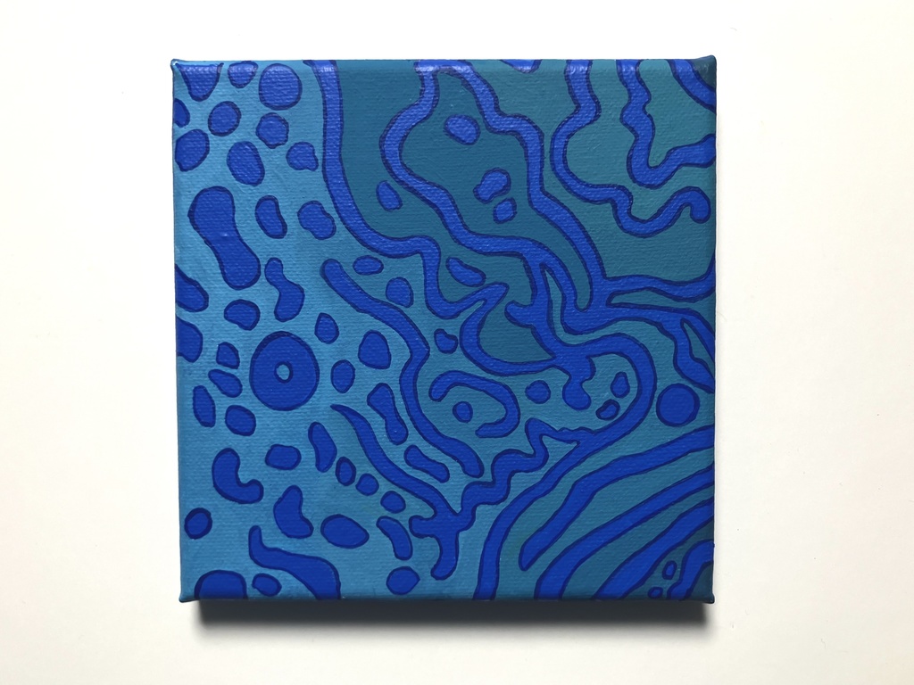 「メガネモチノウオ」 アクリル 原画 キャンバス