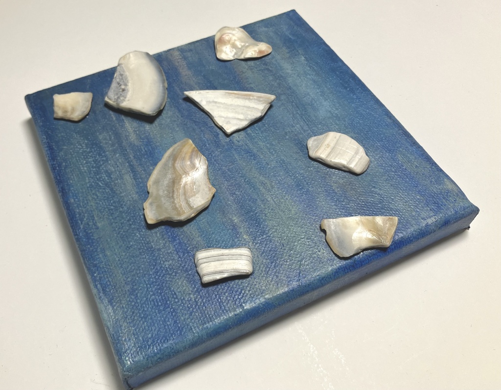 「貝の欠片と流れ」 アクリル 原画キャンバス