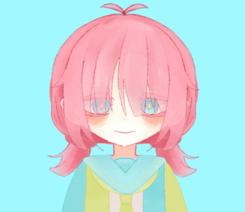 (Rigged) Pink-Haired Vibrant Colors, Half-body, Girl/Femboy Vtuber Model
