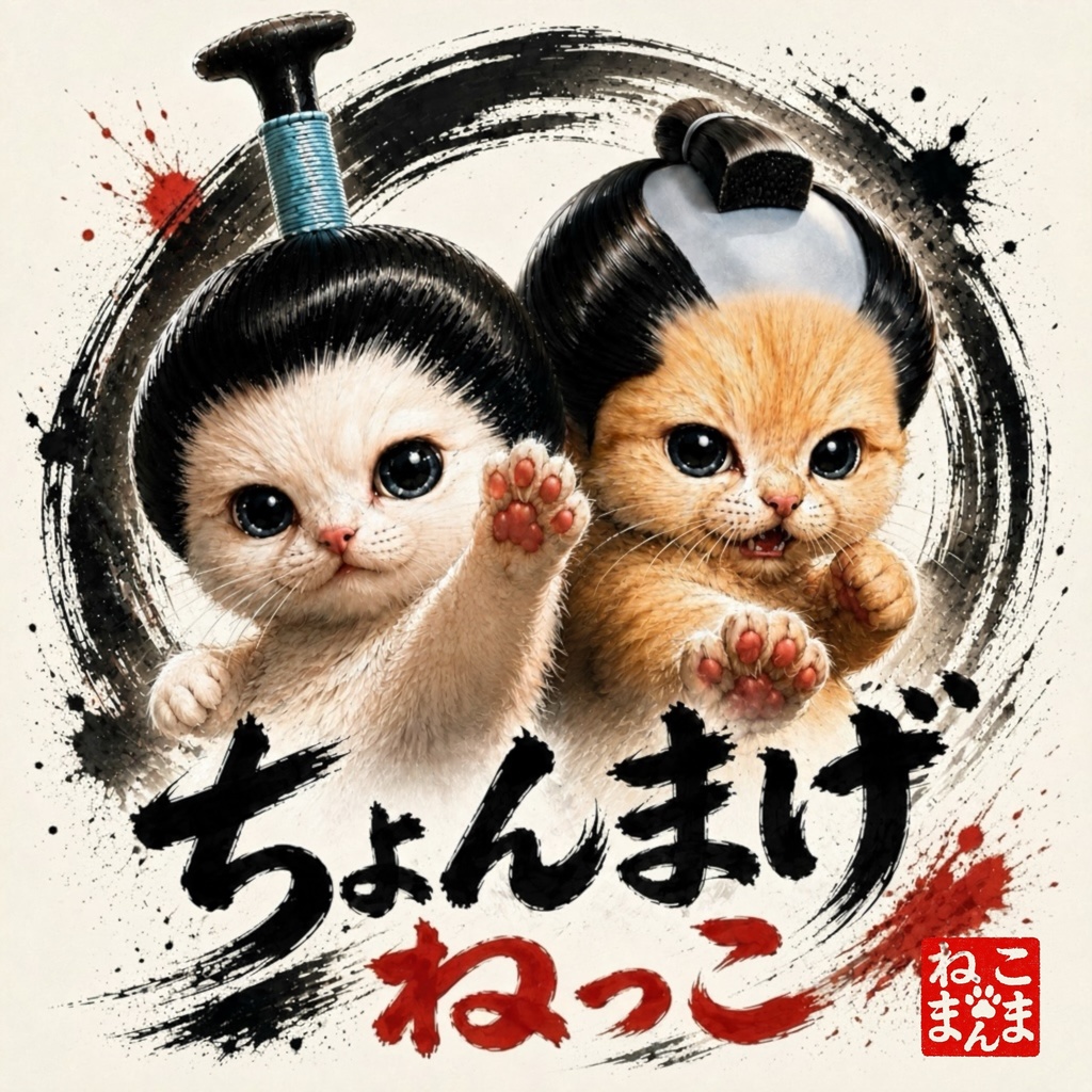 ちょんまげねっこトートバッグᏚ