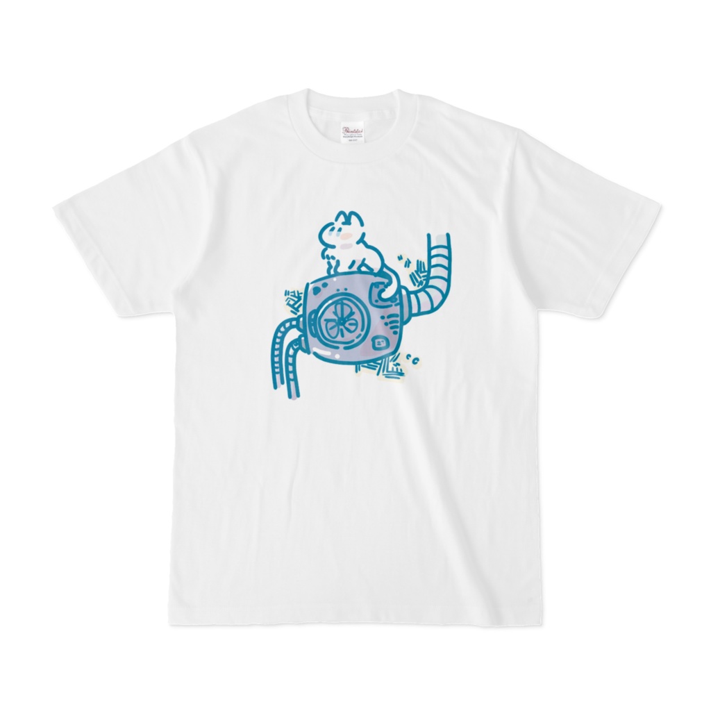 白ねこと室外機Tシャツ