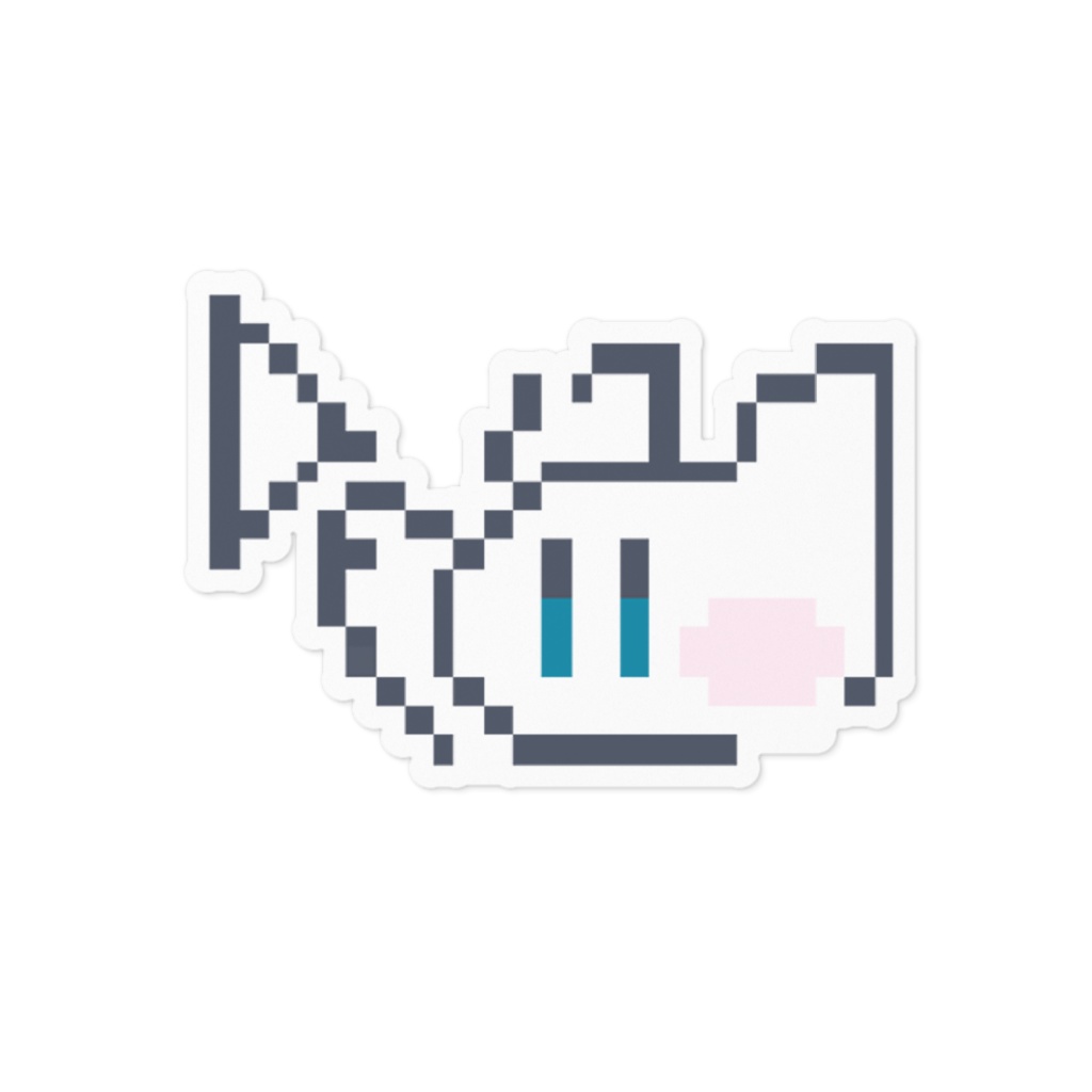 白ねこのマウスポインター風ステッカー