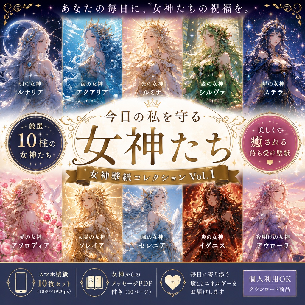 女神壁紙コレクション Vol.1   ～10柱の女神たちからの祝福～