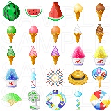 夏のドット絵アイコン 25種セット