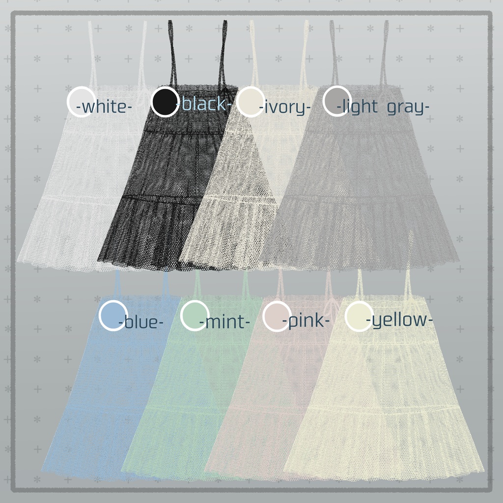 【#Vroid】チュールレイヤードシャツワンピース