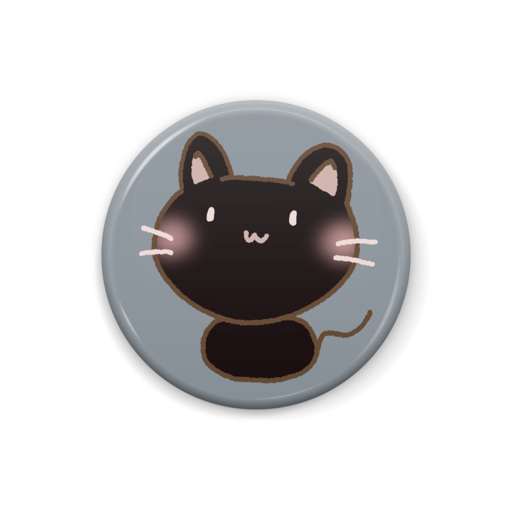 はるねこ缶バッジ（黒）