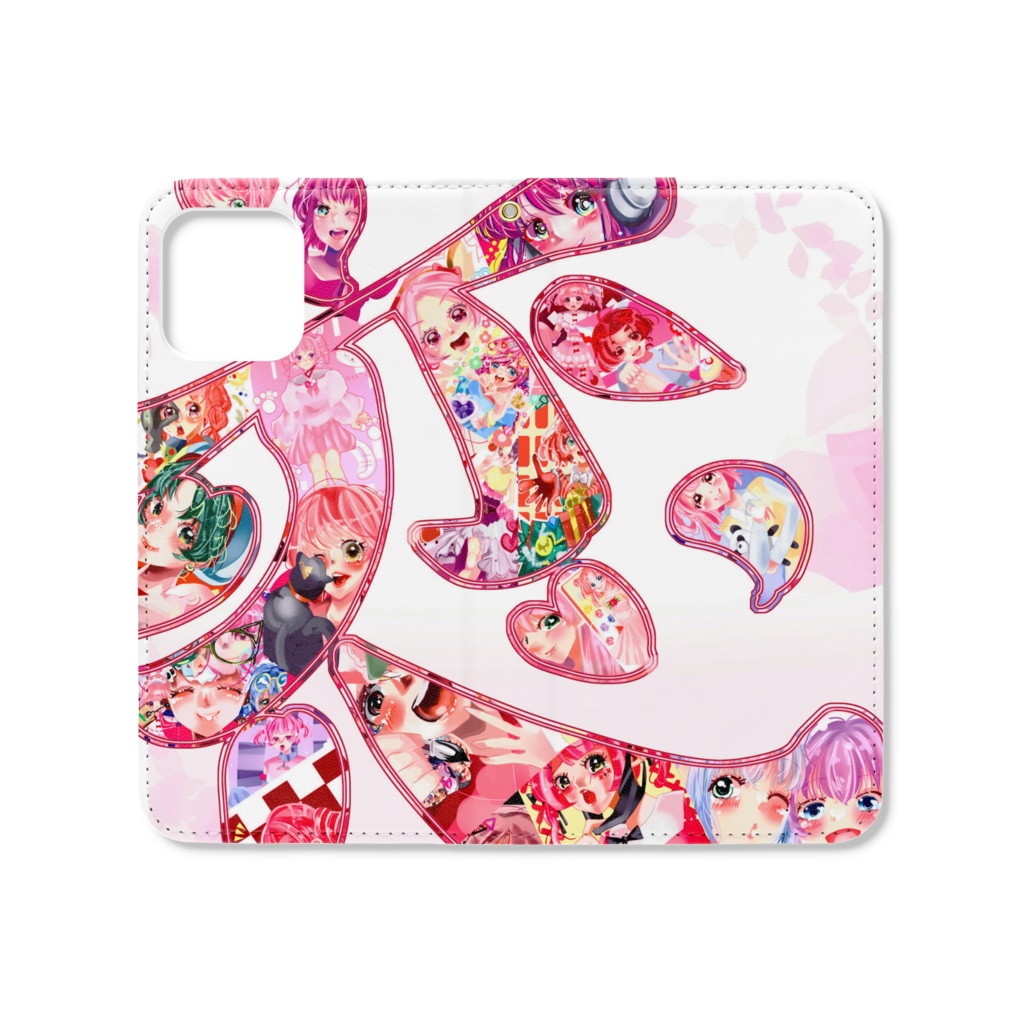 イラスト展「恋-koi-」iPhone手帳ケースカバー11/11Pro/11 Pro Max/12/12Pro/12 mini/12 ProMax