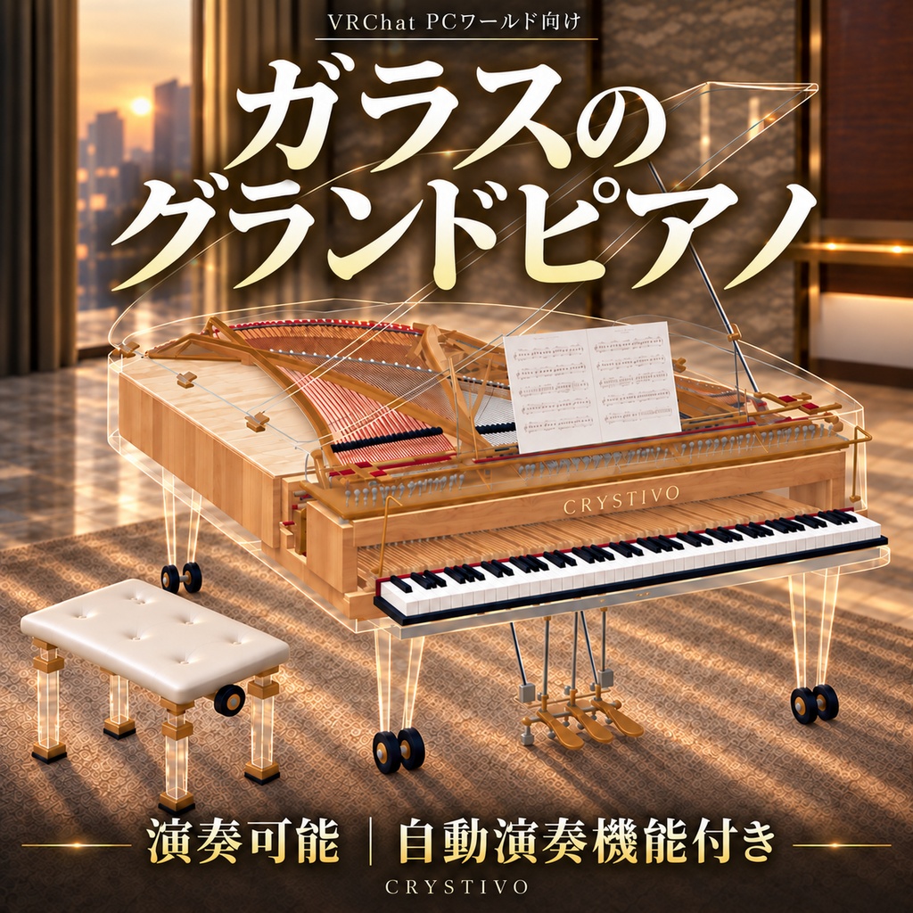 【弾ける / 自動演奏】ガラスのグランドピアノ | Playable Glass Grand Piano