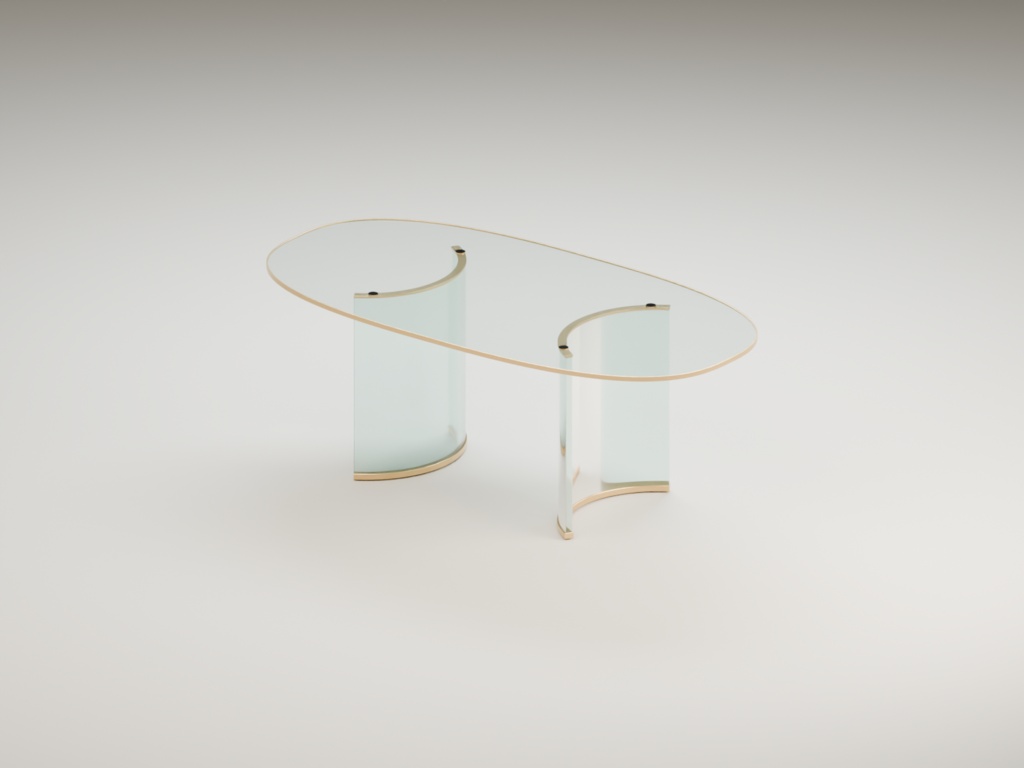 【VRChat】Glass & Gold Dining Set|ガラスのダイニングセット