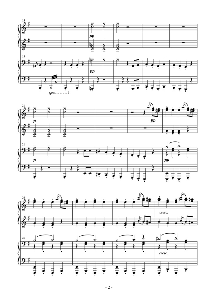 ヨハン・シュトラウスⅡ世《エジプト行進曲》Op.335 ピアノ連弾編曲