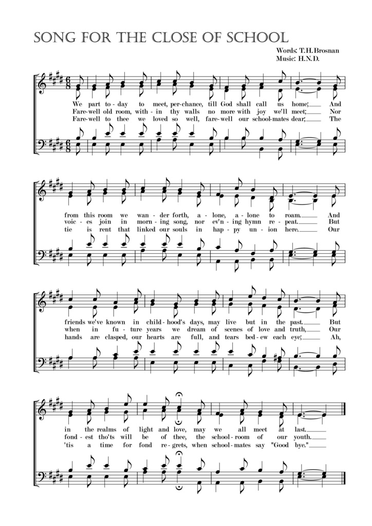 《Song for the Close of School（仰げば尊し）》階名譜付き