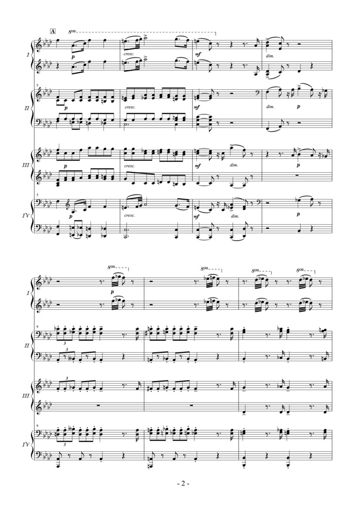 リセンコ 歌劇《タラス・ブルバ》序曲 ピアノ2台8手編曲