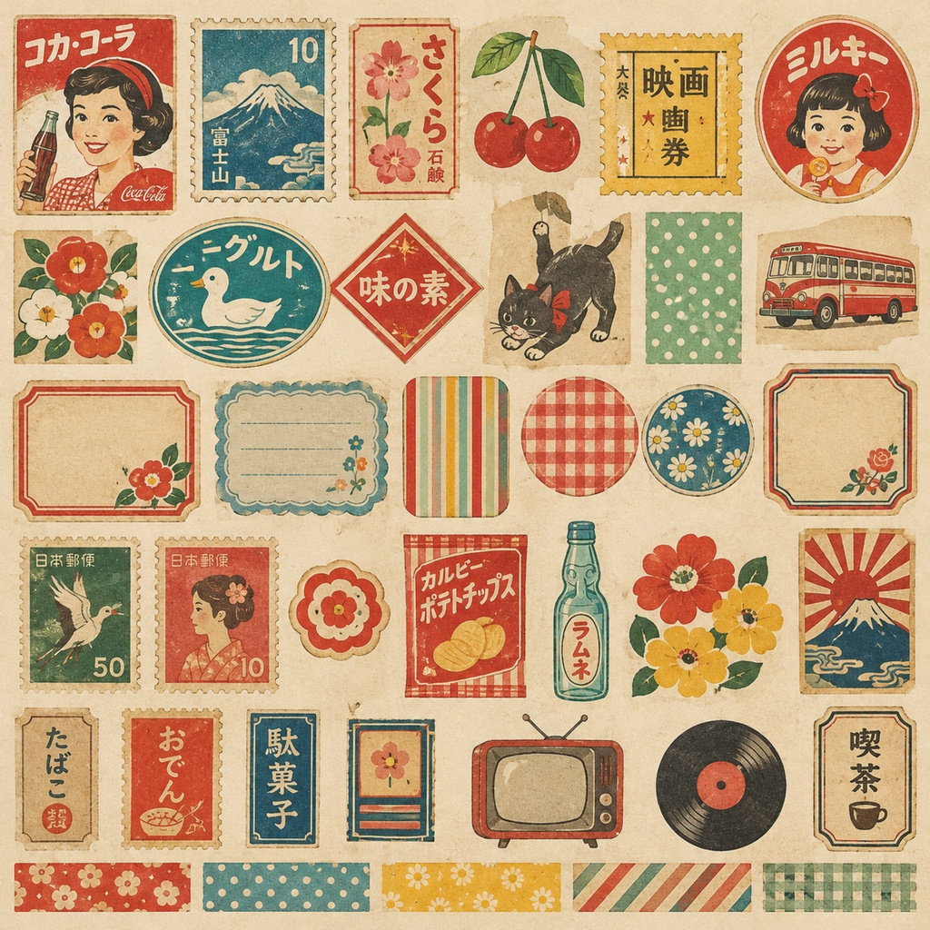 digitalpaper 昭和レトロ素材3枚セット