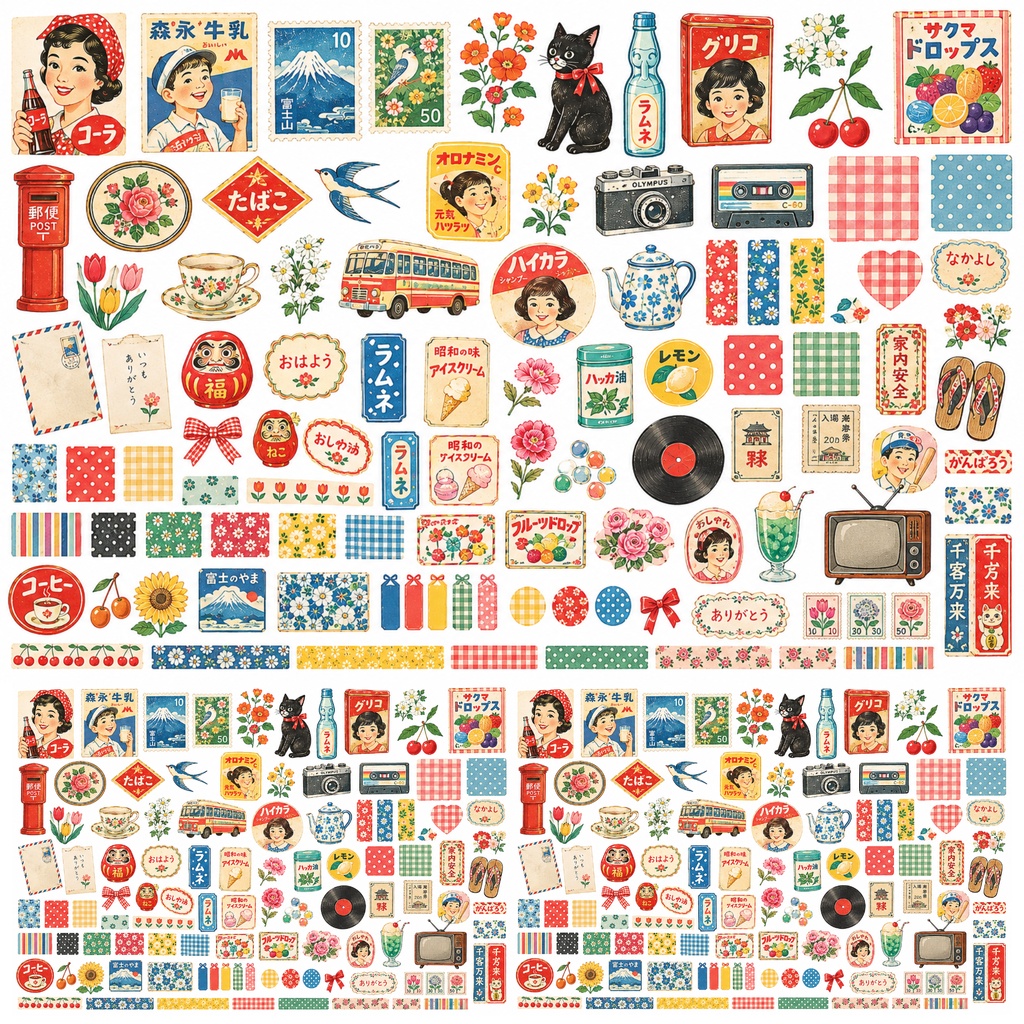 digitalpaper 昭和レトロ素材3枚セット