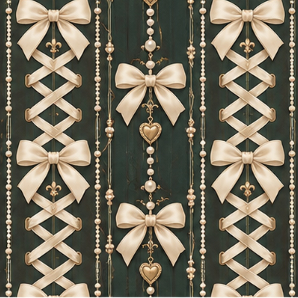 ribbon lacing digitalpaper かわいい 編み上げリボン柄 コラージュ 9枚セット