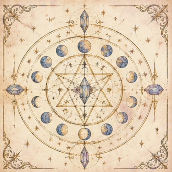sticker print pattern digitalpaper ステッカー柄に 魔法陣 5枚セット