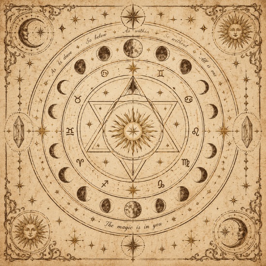 sticker print pattern digitalpaper ステッカー柄に 魔法陣 ５枚セット