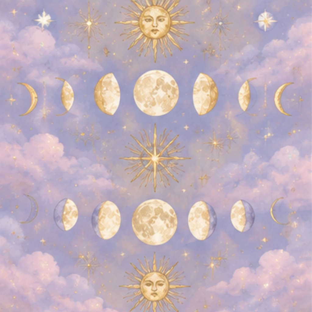 moon digitalpaper 月、星座 コラージュ 5枚セット