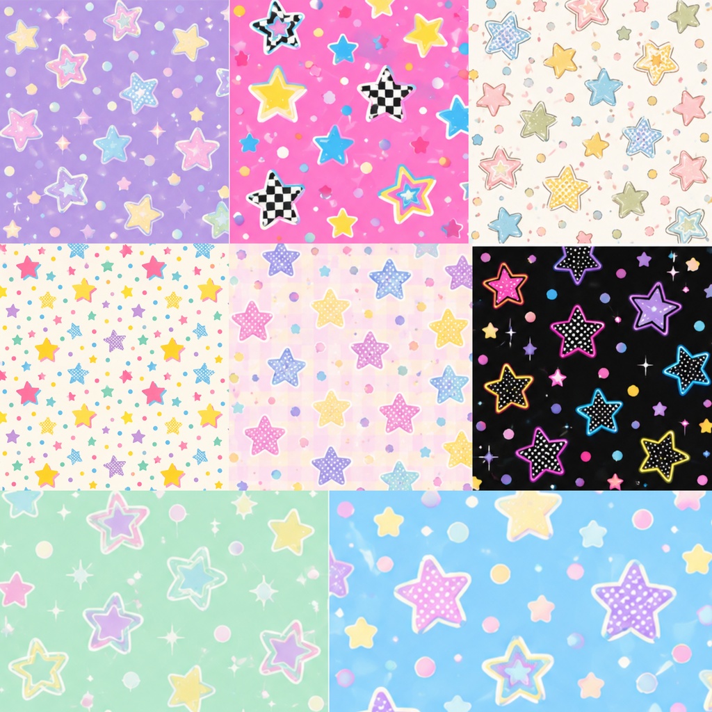  星柄 ／ラッピング ／digitalpaper ／8枚セット