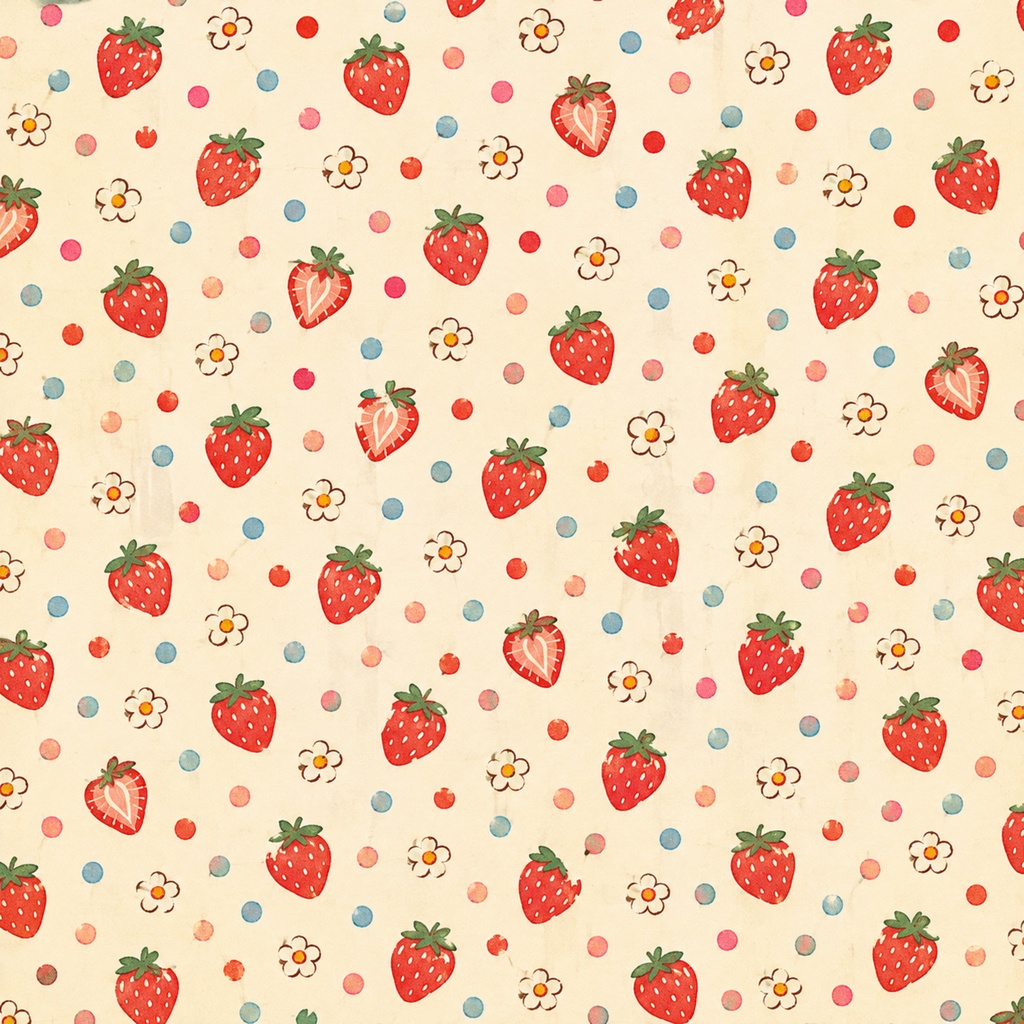 いちご柄 /ラッピング /Strawaerry Pattern /digitalpaper /5枚セット