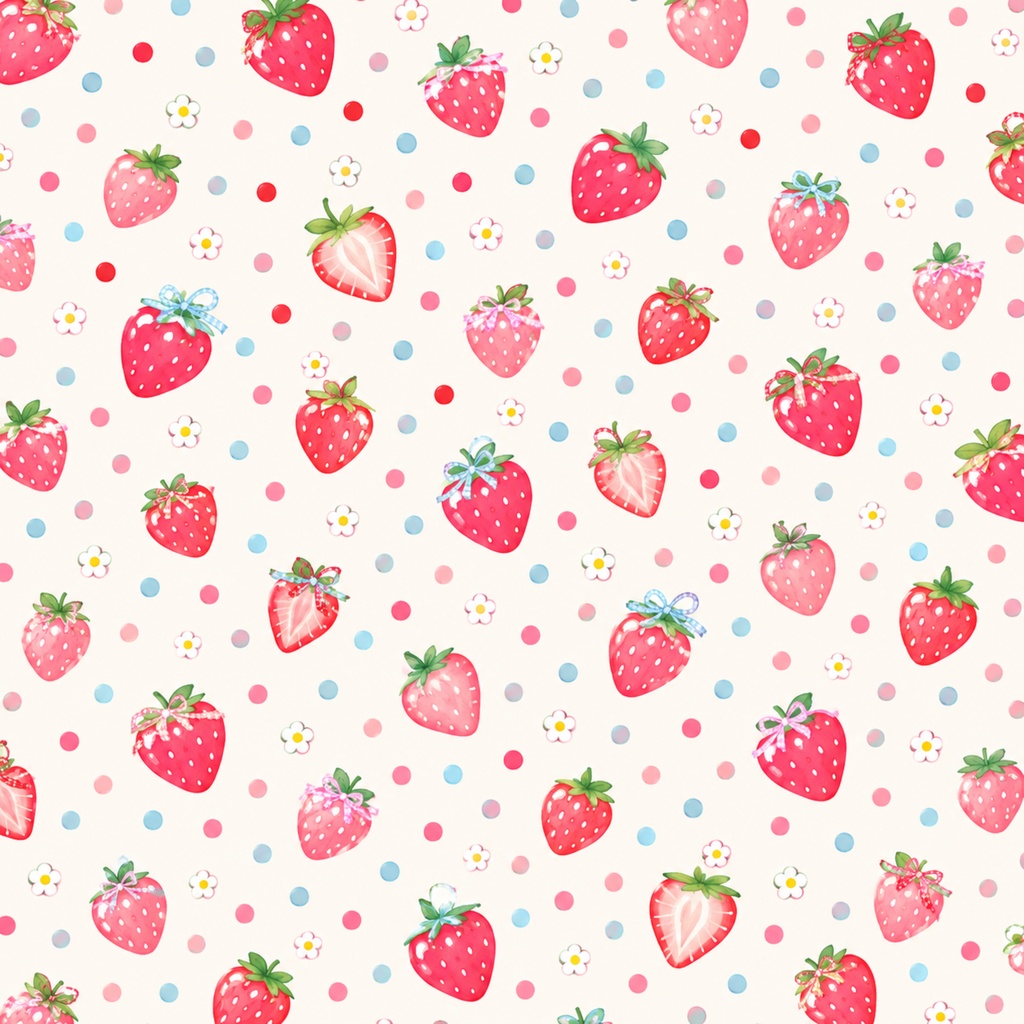 いちご柄 /ラッピング /Strawaerry Pattern /digitalpaper /5枚セット