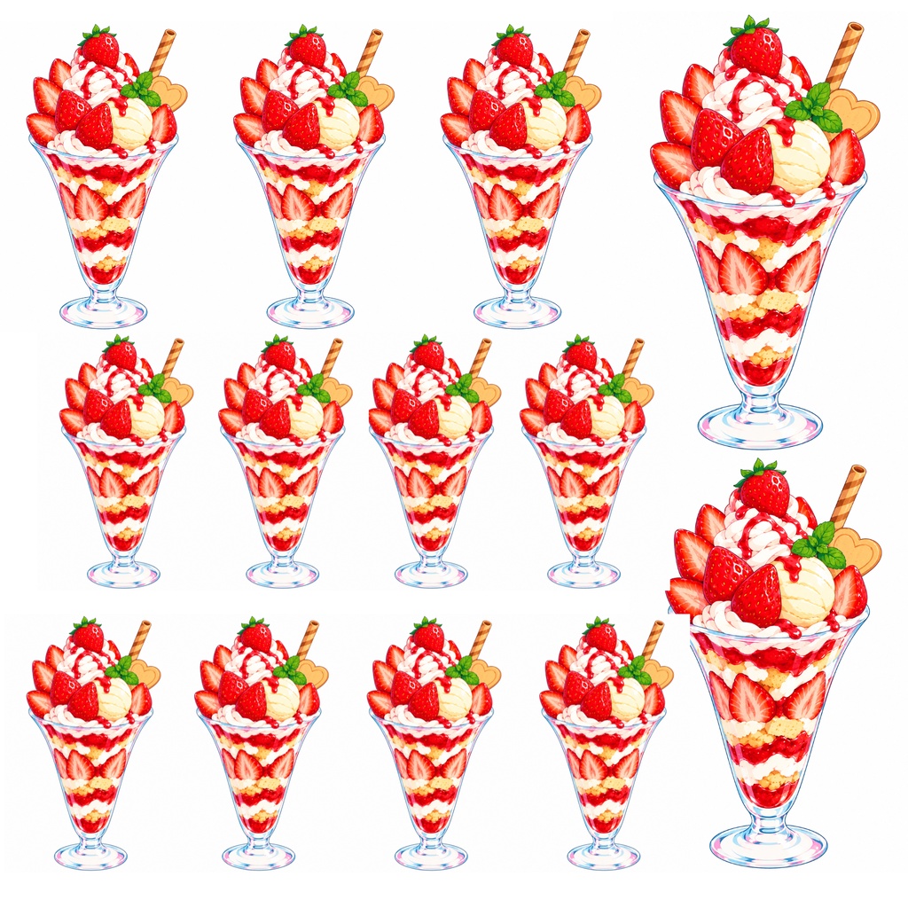いちご柄 壁紙 コラージュ 手帳デコ Strawbdrry Pattern digitalpaper5枚セット