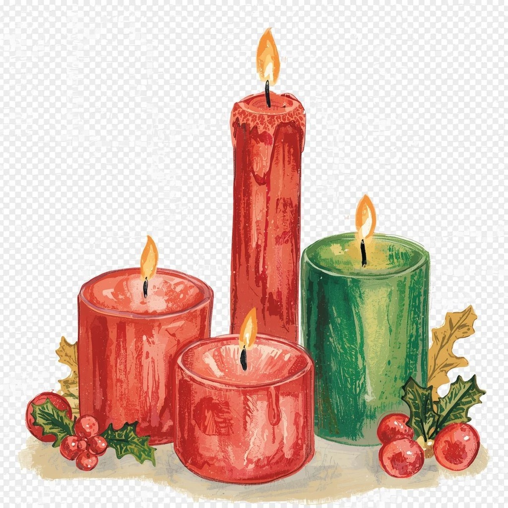 色鉛筆風クリスマス飾りクリップアート