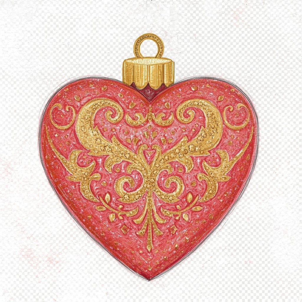 色鉛筆風クリスマス飾りクリップアート