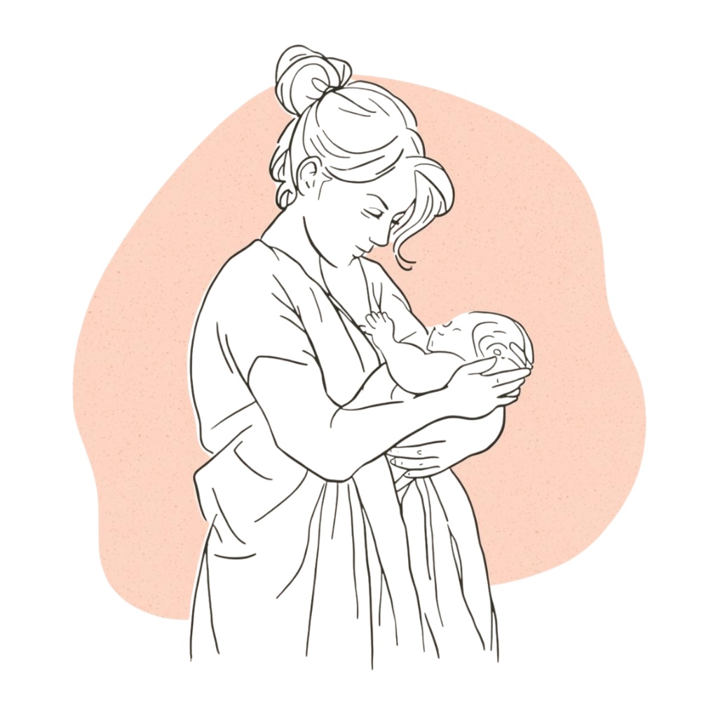 やわらかい風とピンクで描く「育児のリアル」線画クリップアートセット(全10点・PNG)