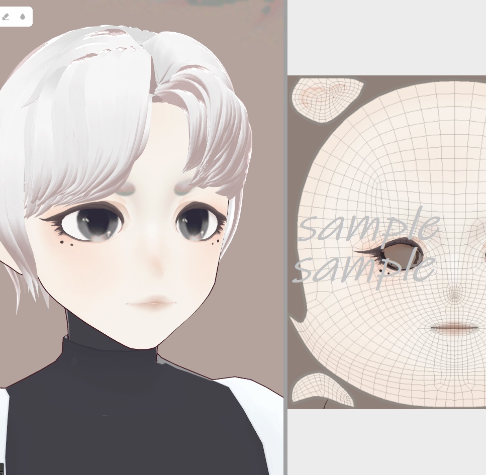 【VRoid】【VRchat】中性 Neuter elegant face エレガントな顔 上品な顔 faceset headset