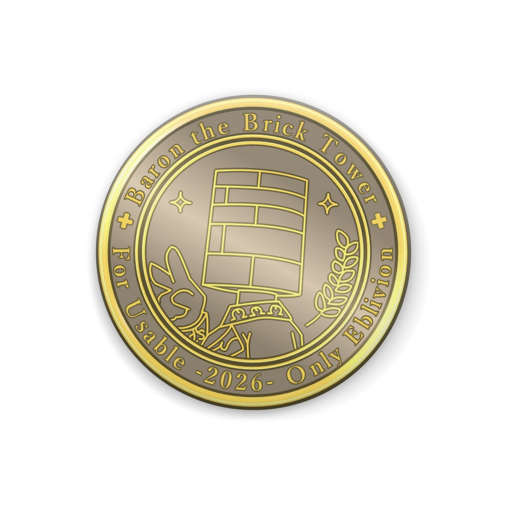 【レンガ塔男爵】エブリビオン金貨缶バッジ
