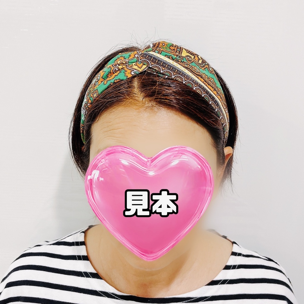 新品 Mom handmade クロスヘアターバン クロスターバン 梅 赤茶系 M03