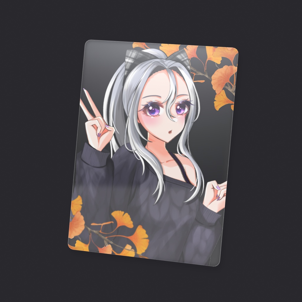 描きおろしイラストクリアカード秋Ver.【日月紡弥】