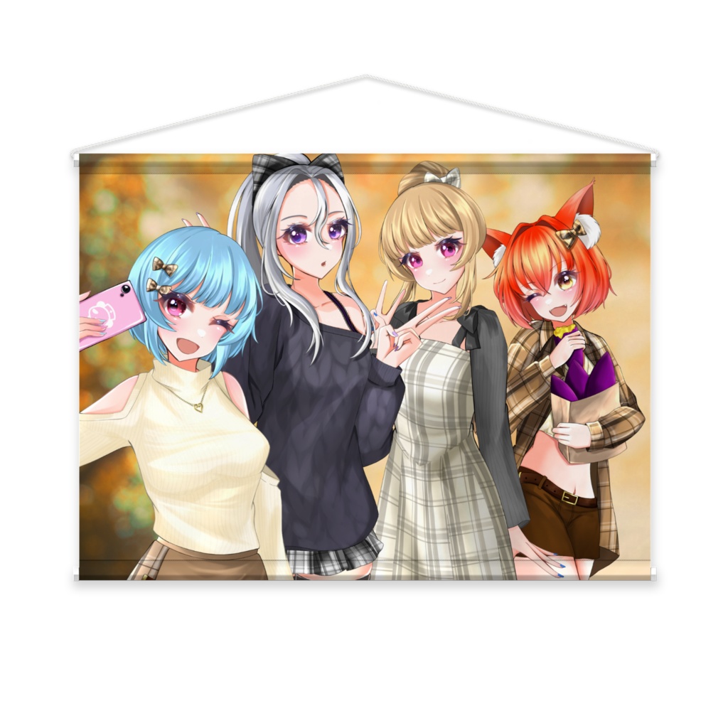 描きおろしイラストタペストリー秋Ver.【ax.isメンバーall】