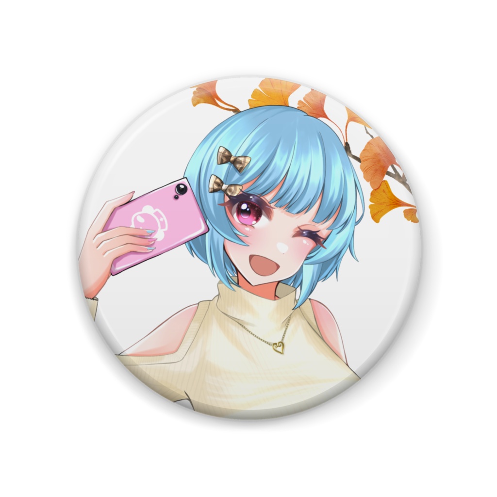 描きおろしイラスト缶バッチ秋Ver.【菜心なこ】