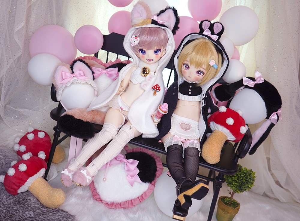 「緋星」[海外の現品]ふわふわ☆うさちゃん と ねこちゃん ver.2