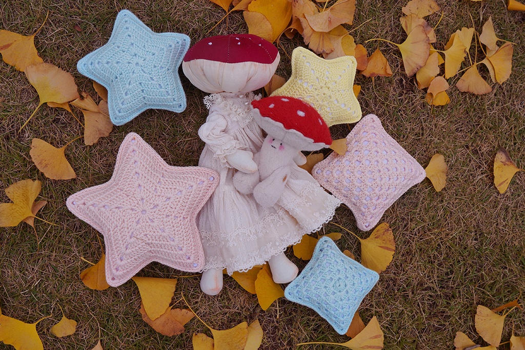 ふわふわ【国内即納】1/3 1/4BJD DD/MDD ドール用 手編みかぎ針編みのクッション